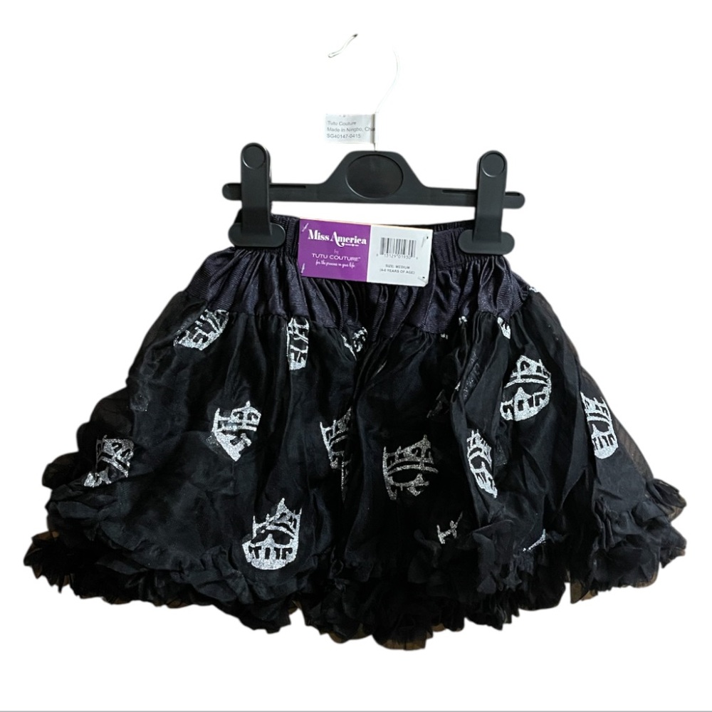 Black Tutu Petticoat with Silver Crowns